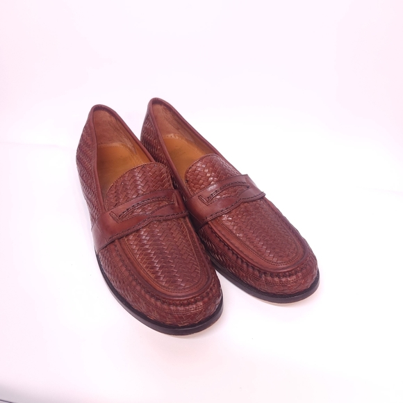 Wright  woven Italian leather loafers Made in Italy Sz. 14 - Picture 3 of 10